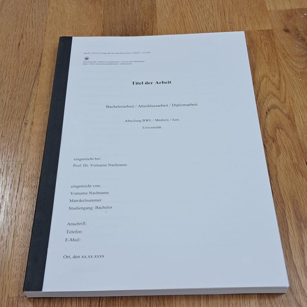 Abbildung Abschlussarbeit Softcoverbindung